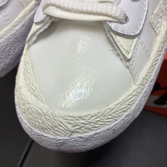 Nike Sacai x Blazer Low White Patent Mens 10 Womens 11.5 - Picture 6 of 16